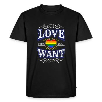 Love Who You Want LGBT Pride - Men's Premium Organic T-Shirt - black - Front - Nico (187cm)