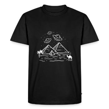 OVNI extraterrestre et théorie extraterrestre des pyramides - T-shirt Premium bio Homme - noir - Devant - Nico (187cm)