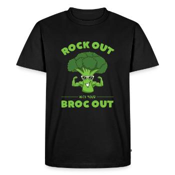 Rock Out avec votre Broc Out Brocoli Fitness - T-shirt Premium bio Homme - noir - Devant - Nico (187cm)