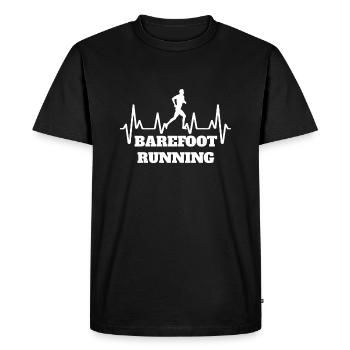 Pieds nus coureur pied nu Jogging pieds nus - T-shirt Premium bio Homme - noir - Devant - Nico (187cm)