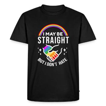 Je peux être hétéro mais je ne déteste pas le cadeau LGBT - T-shirt Premium bio Homme - noir - Devant - Nico (187cm)