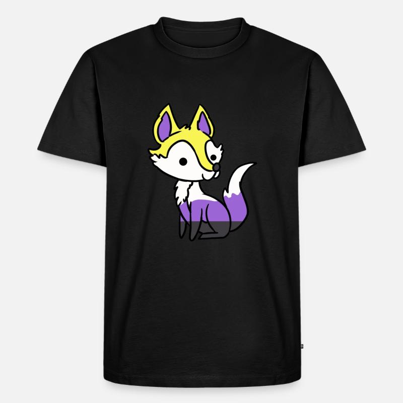 Nonbinärer Fuchs Nonbinary Pride - Männer Premium Bio T-Shirt - Schwarz