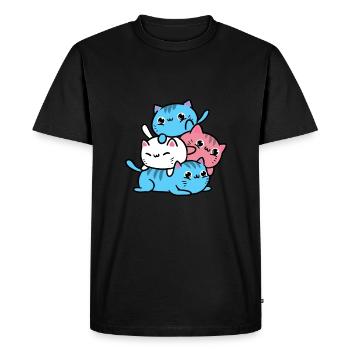 Trans Pride cats gift for transgender people - Men's Premium Organic T-Shirt - black - Front - Nico (187cm)