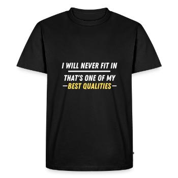 Citation cool - Je ne m'intégrerai jamais - T-shirt Premium bio Homme - noir - Devant - Nico (187cm)
