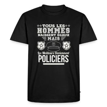 Policiers - T-shirt Premium bio Homme - noir - Devant - Nico (187cm)