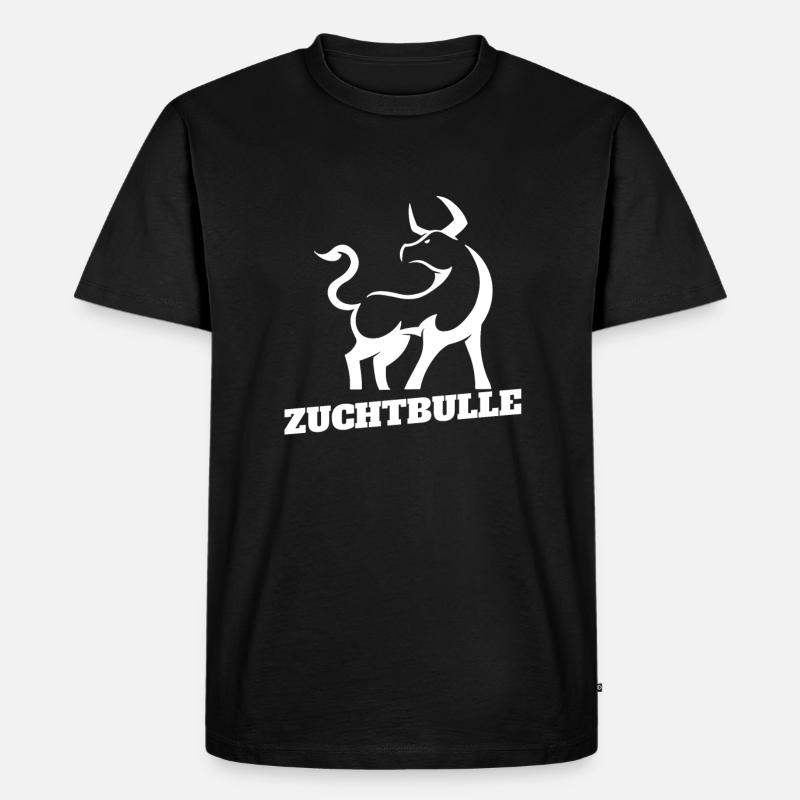 Zuchtbulle Krafttraining Testosteron Geschenk - Männer Premium Bio T-Shirt - Schwarz