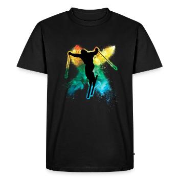 cool freeskiing winter holiday colored ski - Men's Premium Organic T-Shirt - black - Front - Nico (187cm)