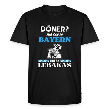 Lebakas Leberkäs Leberkäse T-Shirt - Männer Premium Bio T-Shirt - Schwarz - Vorne - Nico (187cm)