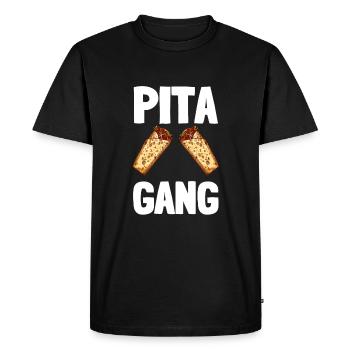 Pois chiches Houmous Tahini Falafel Pita Et - T-shirt Premium bio Homme - noir - Devant - Nico (187cm)