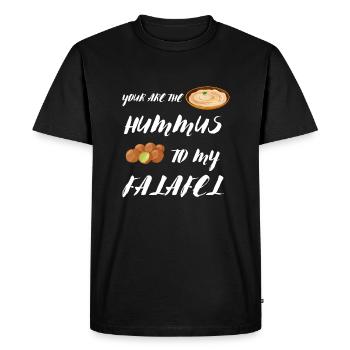 Pois chiches Houmous Tahini Falafel Pita Et - T-shirt Premium bio Homme - noir - Devant - Nico (187cm)