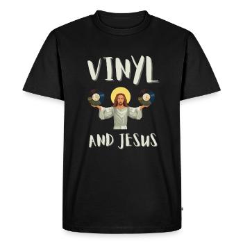 Vinyl Record Store et Vinyles LP Record Music - T-shirt Premium bio Homme - noir - Devant - Nico (187cm)