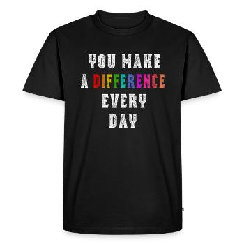 Vous faites une différence tous les jours - T-shirt Premium bio Homme - noir - Devant - Nico (187cm)