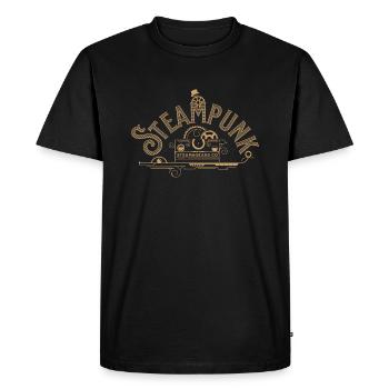 Steampunk Gears Vêtements en or - T-shirt Premium bio Homme - noir - Devant - Nico (187cm)