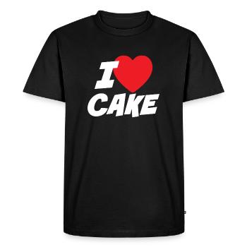 I Love Cake - Men's Premium Organic T-Shirt - black - Front - Nico (187cm)