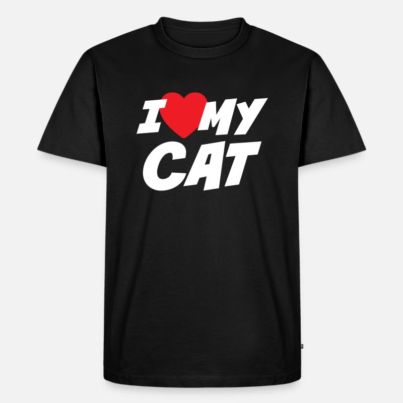 J’aime mon chat - T-shirt Premium bio Homme - noir