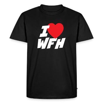 J’adore le télétravail - T-shirt Premium bio Homme - noir - Devant - Nico (187cm)