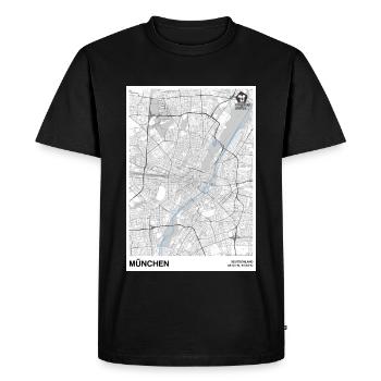 Munich Plan de la ville basique noir et blanc - T-shirt Premium bio Homme - noir - Devant - Nico (187cm)