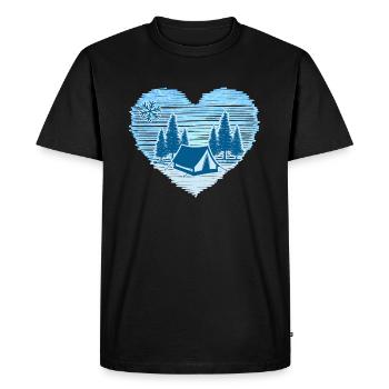 Wintercamping-Love Bivouac de tentes d’hiver - T-shirt Premium bio Homme - noir - Devant - Nico (187cm)