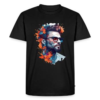 Urban Man Style - Männer Premium Bio T-Shirt - Schwarz - Vorne - Nico (187cm)