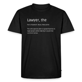 T-shirt d’avocat - Humour pour les experts juridiques - T-shirt Premium bio Homme - noir - Devant - Nico (187cm)