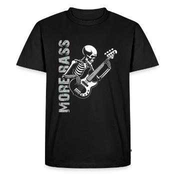 Plus Basse - Skeleton avec Basse - T-shirt Premium bio Homme - noir - Devant - Nico (187cm)