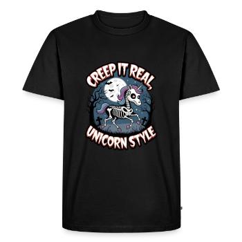 Creep It Real Unicorn Style - Men's Premium Organic T-Shirt - black - Front - Nico (187cm)