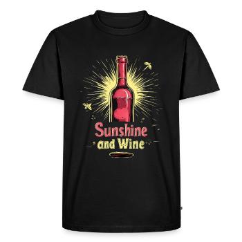 Sunshine and Wine Funny Wine Alcohol Summer - Men's Premium Organic T-Shirt - black - Front - Nico (187cm)