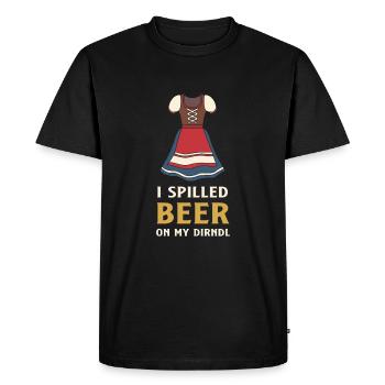 - bière renversée sur mon dirndl - T-shirt Premium bio Homme - noir - Devant - Nico (187cm)