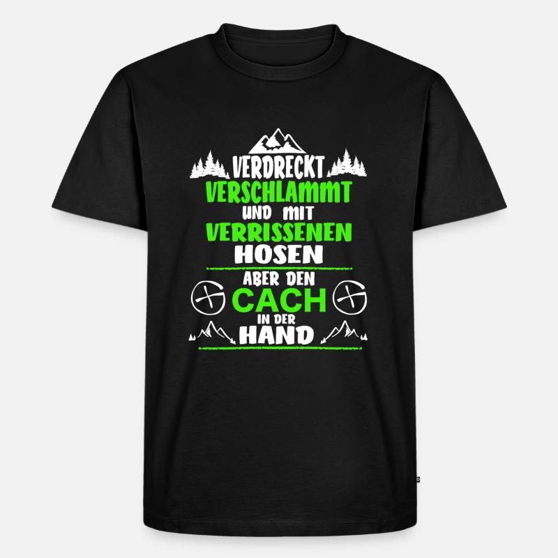Geocacher Geocaching Cache Geschenk - Männer Premium Bio T-Shirt - Schwarz