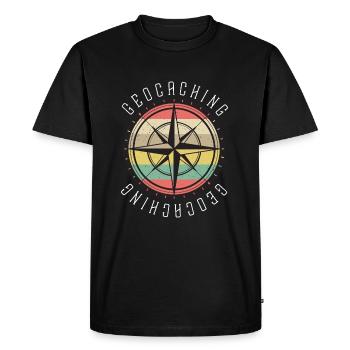 Geocacher Geocaching Cache Geschenk - Männer Premium Bio T-Shirt - Schwarz - Vorne - Nico (187cm)