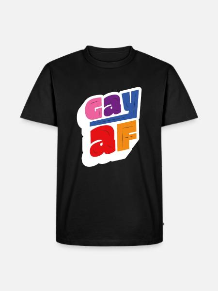 Gay af regenbogen design - Männer Premium Bio T-Shirt - Schwarz