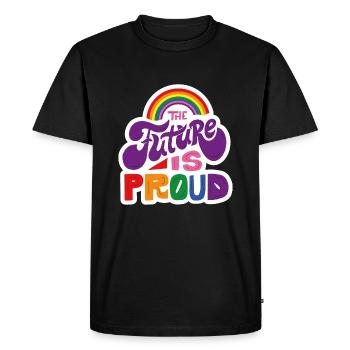 The future is proud - weiss - Männer Premium Bio T-Shirt - Schwarz - Vorne - Nico (187cm)