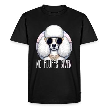 Funny Poodle No Fluffs Given - Men's Premium Organic T-Shirt - black - Front - Nico (187cm)