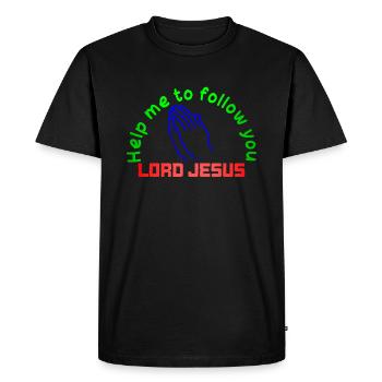 HELP ME TO FOLLOW YOU LORD JESUS - Men's Premium Organic T-Shirt - black - Front - Nico (187cm)