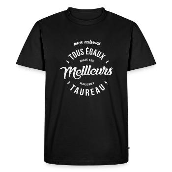 Les meilleurs naissent taureau - T-shirt Premium bio Homme - noir - Devant - Nico (187cm)