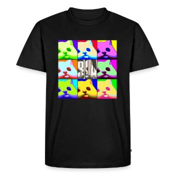 Katze Bla Popart - Männer Premium Bio T-Shirt - Schwarz - Vorne - Nico (187cm)