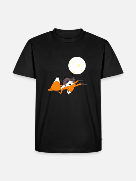Fox and raccoon sleeping - Men's Premium Organic T-Shirt - black