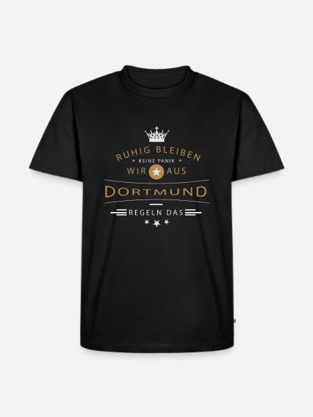 Ruhig bleiben Dortmund - Männer Premium Bio T-Shirt - Schwarz
