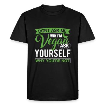 Végétalien végétalien - T-shirt Premium bio Homme - noir - Devant - Nico (187cm)