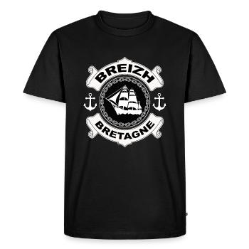 bretagne breizh 27 - T-shirt Premium bio Homme - noir - Devant - Nico (187cm)