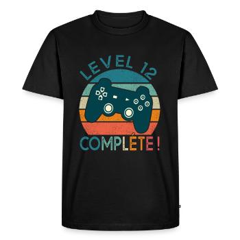 Level 12 cadeau geek anniversaire 12 ans gamer - T-shirt Premium bio Homme - noir - Devant - Nico (187cm)