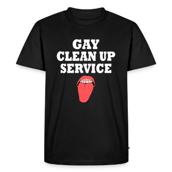 Gay clean up service - Men's Premium Organic T-Shirt - black - Front - Nico (187cm)