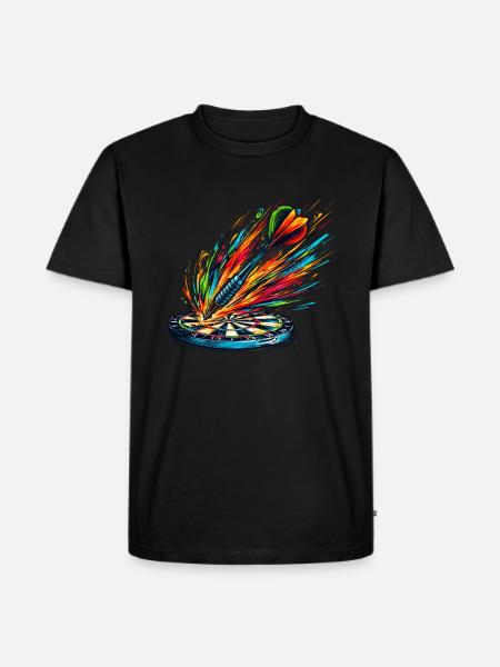 Darts Splash - Männer Premium Bio T-Shirt - Schwarz