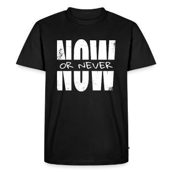Now or never - Men's Premium Organic T-Shirt - black - Front - Nico (187cm)