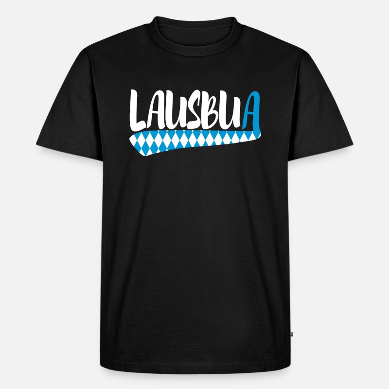 Lausbua - Männer Premium Bio T-Shirt - Schwarz