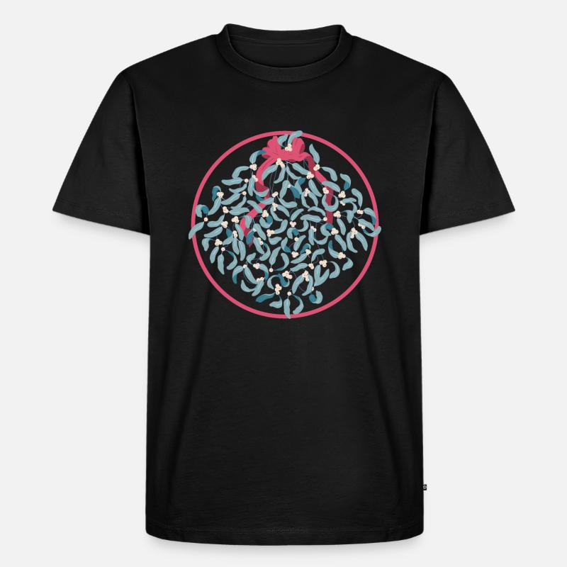 Weihnachts-Mistel-Stoppschild - Männer Premium Bio T-Shirt - Schwarz