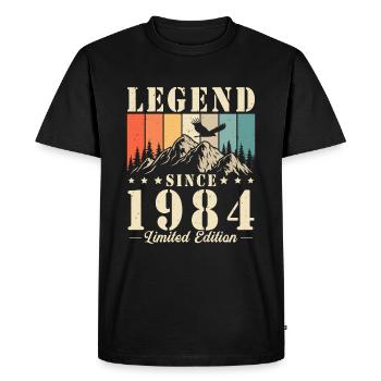 Légende depuis 1984 Vintage cadeau d’anniversaire - T-shirt Premium bio Homme - noir - Devant - Nico (187cm)