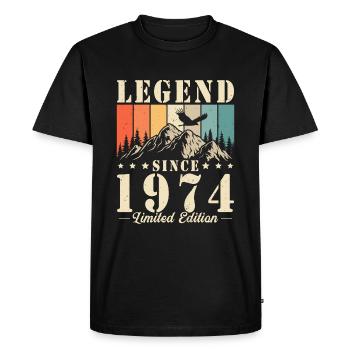 Légende depuis 1974 cadeau d’anniversaire Vintage - T-shirt Premium bio Homme - noir - Devant - Nico (187cm)