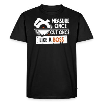Funny DIY Construction Wood Working Man Cave Home - Men's Premium Organic T-Shirt - black - Front - Nico (187cm)