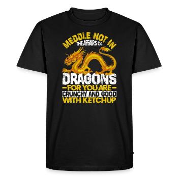Meddle Not In The Affairs Of Dragons For You Are - Men's Premium Organic T-Shirt - black - Front - Nico (187cm)